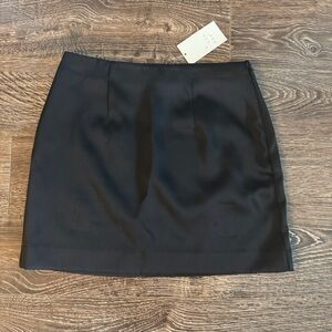 Black silk mini skirt NWT